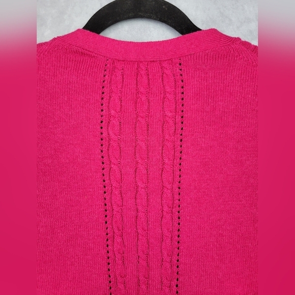 Talbots Cotton hot Pink  Cardigan Women’s Size 2xP - Picture 8 of 13